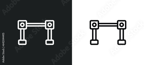 car torsion bar icon isolated in white and black colors. car torsion bar outline vector icon from car parts collection for web, mobile apps and ui.