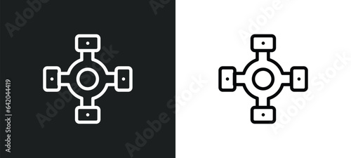 car universal joint icon isolated in white and black colors. car universal joint outline vector icon from car parts collection for web, mobile apps and ui.
