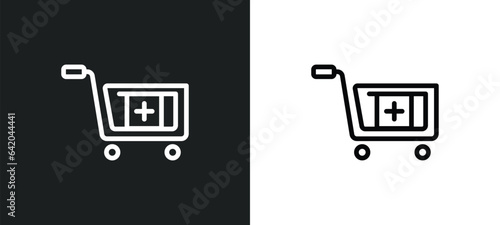 add to cart icon isolated in white and black colors. add to cart outline vector icon from commerce collection for web, mobile apps and ui.
