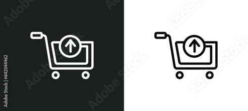 take out from the cart icon isolated in white and black colors. take out from the cart outline vector icon from commerce collection for web, mobile apps and ui.