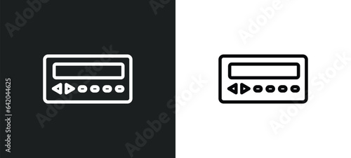 pager icon isolated in white and black colors. pager outline vector icon from communication collection for web, mobile apps and ui. photo