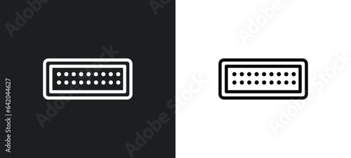 braille icon isolated in white and black colors. braille outline vector icon from communication collection for web, mobile apps and ui.