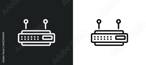modem icon isolated in white and black colors. modem outline vector icon from communication collection for web, mobile apps and ui.