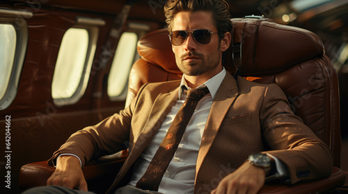 Business Man and His Private Airplane