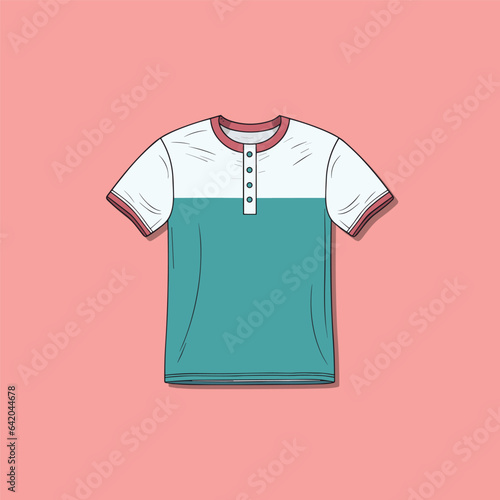 henley shirt vector clip art illustration