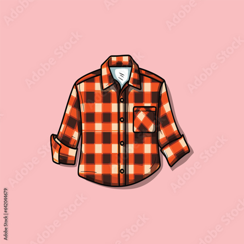 flannel shirt vector clip art illustration
