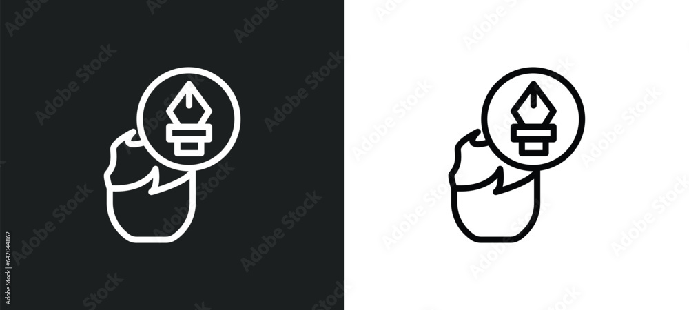 graphic de icon isolated in white and black colors. graphic de outline vector icon from creative pocess collection for web, mobile apps and ui.