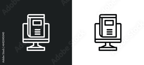 blended learning icon isolated in white and black colors. blended learning outline vector icon from e learning and education collection for web, mobile apps and ui.