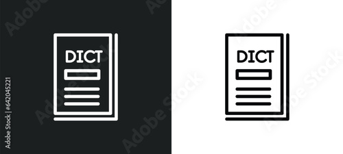 3d dictionary icon isolated in white and black colors. 3d dictionary outline vector icon from education collection for web, mobile apps and ui.