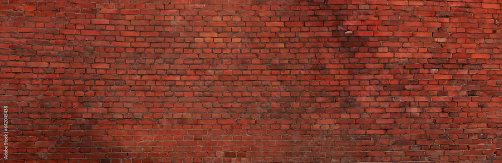 Naklejka premium Red brick wall as background, banner design