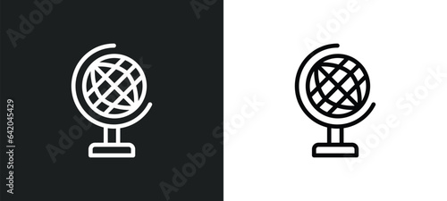 classroom globe icon isolated in white and black colors. classroom globe outline vector icon from education collection for web, mobile apps and ui.