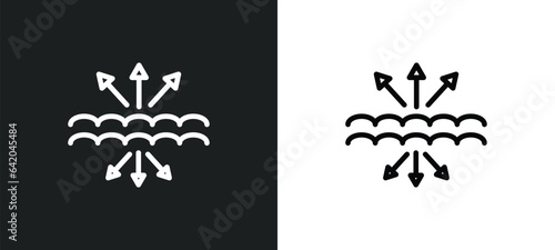 archimedes principle icon isolated in white and black colors. archimedes principle outline vector icon from education collection for web, mobile apps and ui.