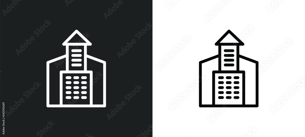 university icon isolated in white and black colors. university outline vector icon from education collection for web, mobile apps and ui.