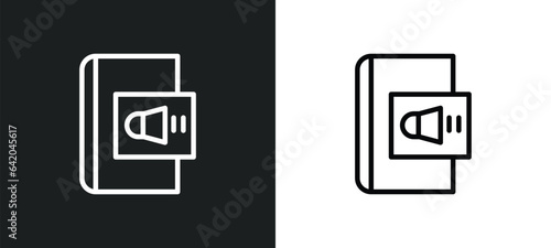 audio book icon isolated in white and black colors. audio book outline vector icon from education collection for web, mobile apps and ui.