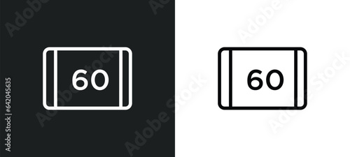 digital display 60 icon isolated in white and black colors. digital display 60 outline vector icon from education collection for web, mobile apps and ui.