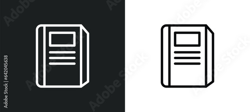 hard cover book icon isolated in white and black colors. hard cover book outline vector icon from education collection for web, mobile apps and ui.