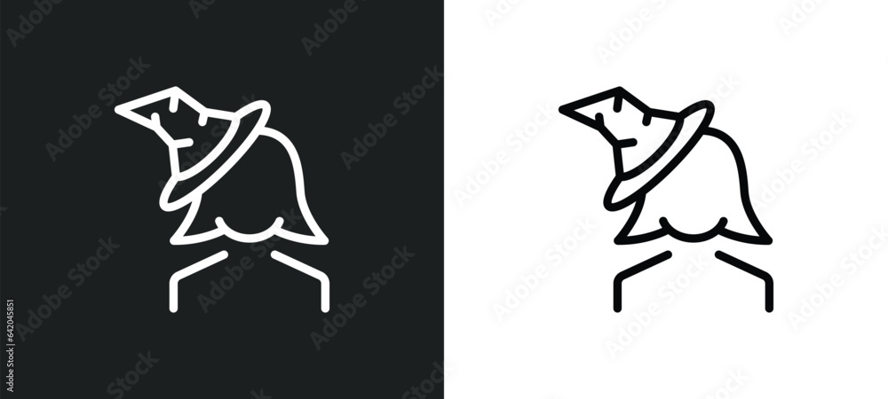 magic assistant icon isolated in white and black colors. magic assistant outline vector icon from magic collection for web, mobile apps and ui.