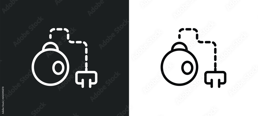 fetters icon isolated in white and black colors. fetters outline vector icon from magic collection for web, mobile apps and ui.