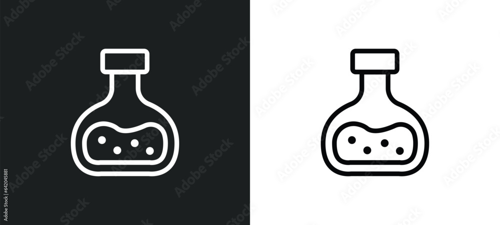 potion icon isolated in white and black colors. potion outline vector icon from magic collection for web, mobile apps and ui. potion icon isolated in white and black colors. potion outline vector icon from magic collection for web, mobile apps and ui.