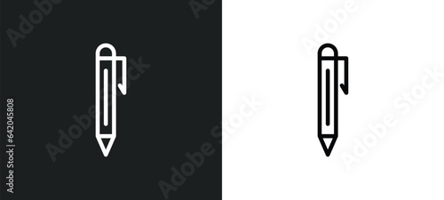 pencil icon isolated in white and black colors. pencil outline vector icon from education collection for web, mobile apps and ui.