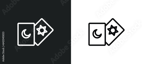 tarot icon isolated in white and black colors. tarot outline vector icon from magic collection for web, mobile apps and ui.