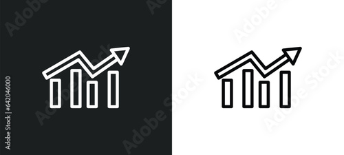 trend icon isolated in white and black colors. trend outline vector icon from marketing collection for web, mobile apps and ui.
