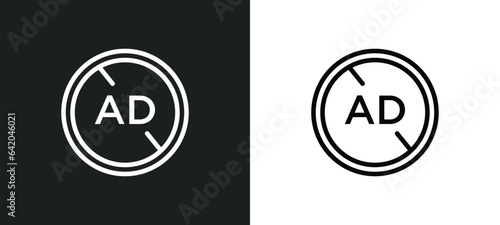 ad blocker icon isolated in white and black colors. ad blocker outline vector icon from marketing collection for web, mobile apps and ui.
