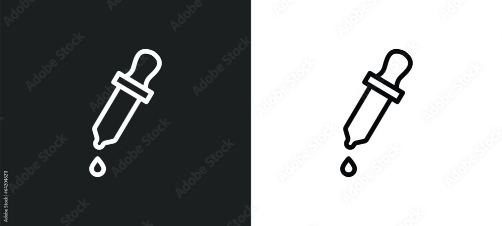 eye dropper icon isolated in white and black colors. eye dropper outline vector icon from medical collection for web, mobile apps and ui. eye dropper icon isolated in white and black colors. eye dropper outline vector icon from medical collection for web, mobile apps and ui.