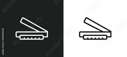 caliper icon isolated in white and black colors. caliper outline vector icon from measurement collection for web, mobile apps and ui.