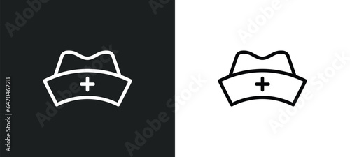 nurse cross icon isolated in white and black colors. nurse cross outline vector icon from medical collection for web, mobile apps and ui.