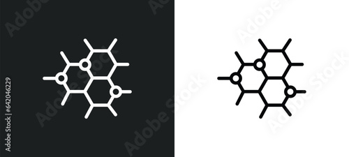 molecular structure icon isolated in white and black colors. molecular structure outline vector icon from medical collection for web, mobile apps and ui.