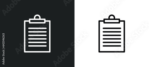 lifeline of heartbeats on a paper on a clipboard icon isolated in white and black colors. lifeline of heartbeats on a paper clipboard outline vector icon from medical collection for web, mobile apps