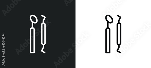 dentist tool icon isolated in white and black colors. dentist tool outline vector icon from medical collection for web, mobile apps and ui.