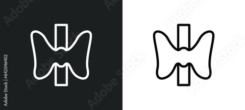 thyroid gland icon isolated in white and black colors. thyroid gland outline vector icon from medical collection for web, mobile apps and ui.