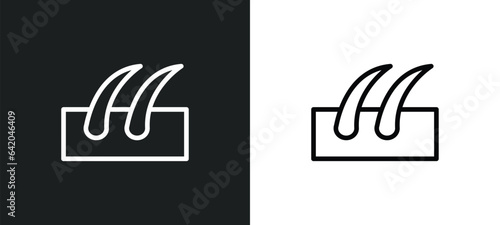 dermis icon isolated in white and black colors. dermis outline vector icon from medical collection for web, mobile apps and ui.