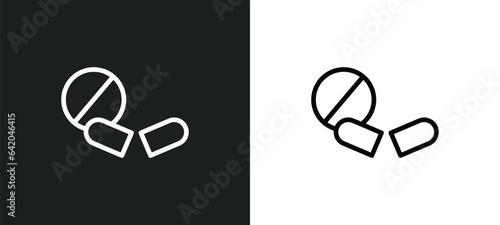 antibiotic icon isolated in white and black colors. antibiotic outline vector icon from medical collection for web, mobile apps and ui.