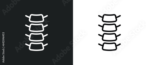spinal column icon isolated in white and black colors. spinal column outline vector icon from medical collection for web, mobile apps and ui.