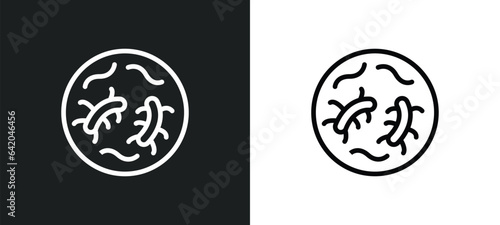 bacteria icon isolated in white and black colors. bacteria outline vector icon from medical collection for web, mobile apps and ui.