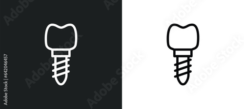 implants icon isolated in white and black colors. implants outline vector icon from medical collection for web, mobile apps and ui.
