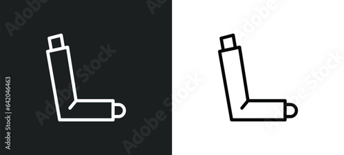 inhalator icon isolated in white and black colors. inhalator outline vector icon from medical collection for web, mobile apps and ui.