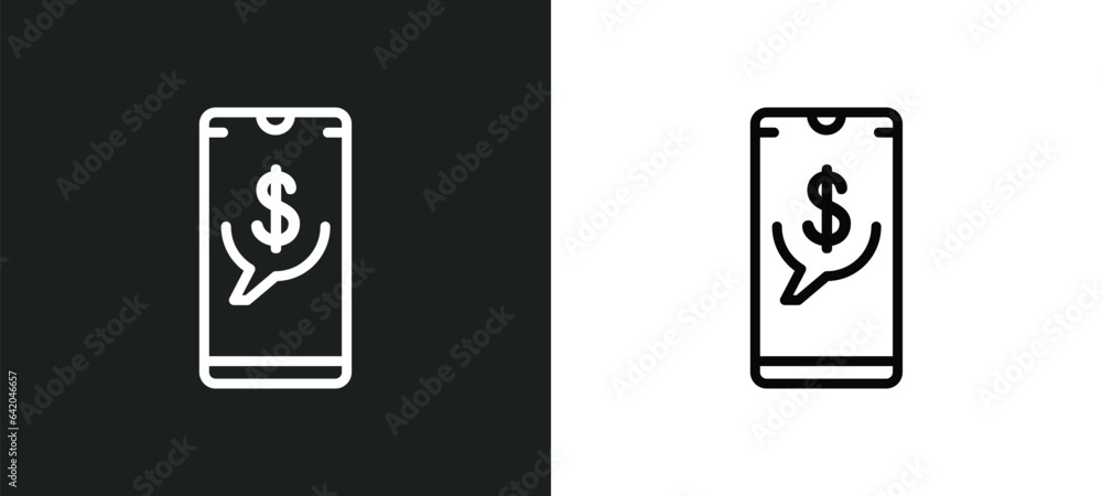 mobile banking icon isolated in white and black colors. mobile banking outline vector icon from mobile app collection for web, apps and ui. mobile banking icon isolated in white and black colors. mobile banking outline vector icon from mobile app collection for web, apps and ui.