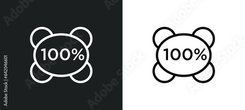 100 percent icon isolated in white and black colors. 100 percent outline vector icon from miscellaneous collection for web, mobile apps and ui.
