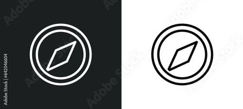 compass pointing north icon isolated in white and black colors. compass pointing north outline vector icon from miscellaneous collection for web, mobile apps and ui.