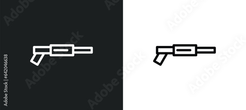 flame thrower icon isolated in white and black colors. flame thrower outline vector icon from miscellaneous collection for web, mobile apps and ui.