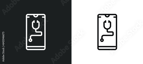 medical app icon isolated in white and black colors. medical app outline vector icon from mobile app collection for web, mobile apps and ui.