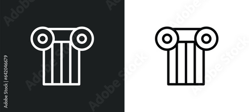 greek column icon isolated in white and black colors. greek column outline vector icon from monuments collection for web, mobile apps and ui.