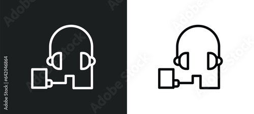 audio guide icon isolated in white and black colors. audio guide outline vector icon from museum collection for web, mobile apps and ui.