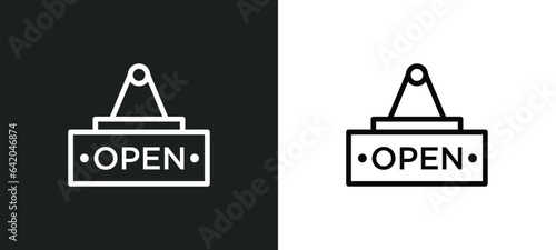open icon isolated in white and black colors. open outline vector icon from museum collection for web  mobile apps and ui.