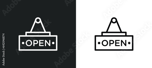 open icon isolated in white and black colors. open outline vector icon from museum collection for web, mobile apps and ui.