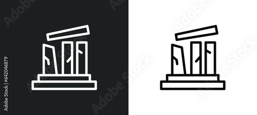 relics icon isolated in white and black colors. relics outline vector icon from museum collection for web, mobile apps and ui.